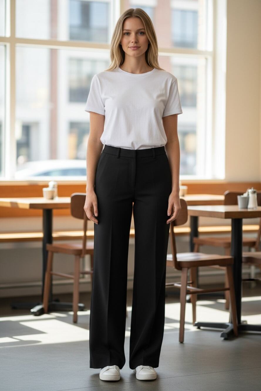 WHITE HOUSE BLACK MARKET Pants Size 8 Contour Black Slacks Straight Leg